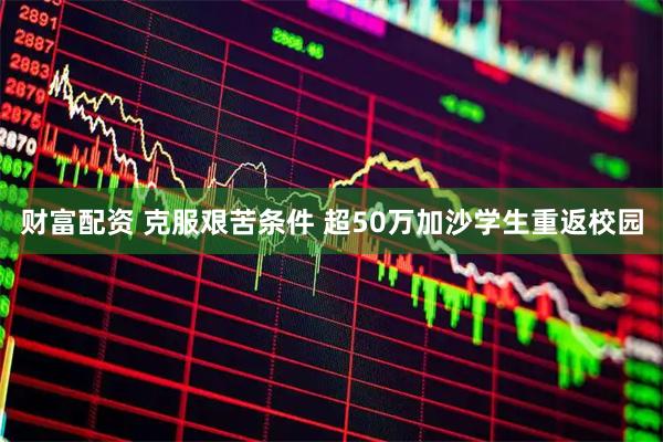财富配资 克服艰苦条件 超50万加沙学生重返校园
